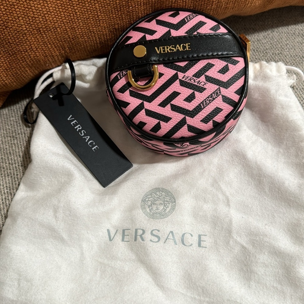 Versace Blue and White Round Mini Bag - Picture 2 of 7